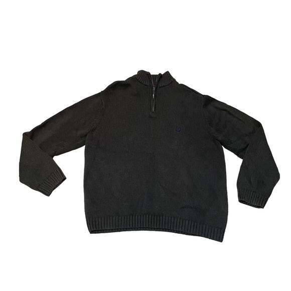 Chaps Pullover Mock neck 1/4 Zip pull tab Chunky Grandpa Sweater XL Brown - Picture 8 of 12